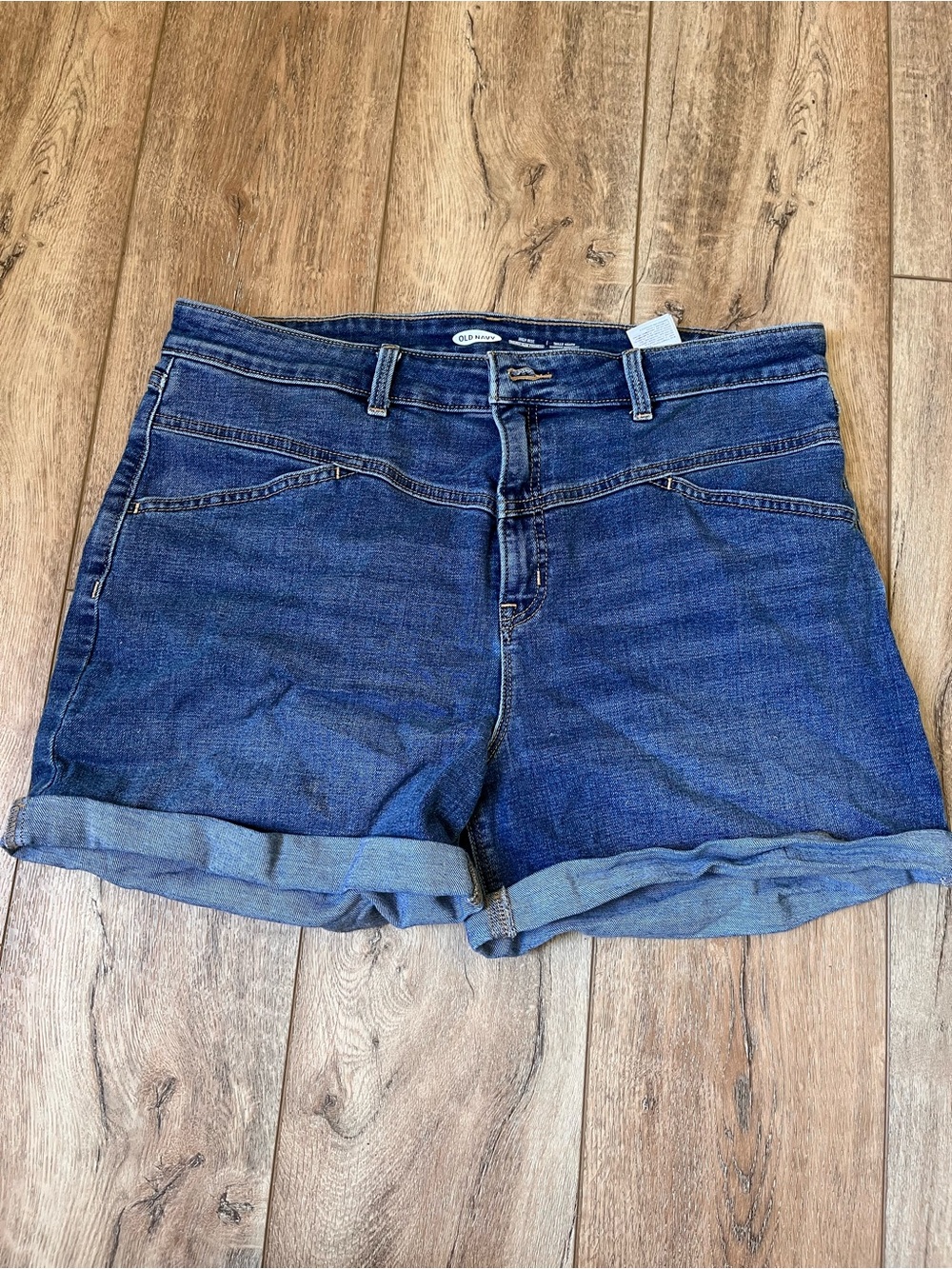 Old Navy Dark Blue Rolled-Hem Denim Shorts